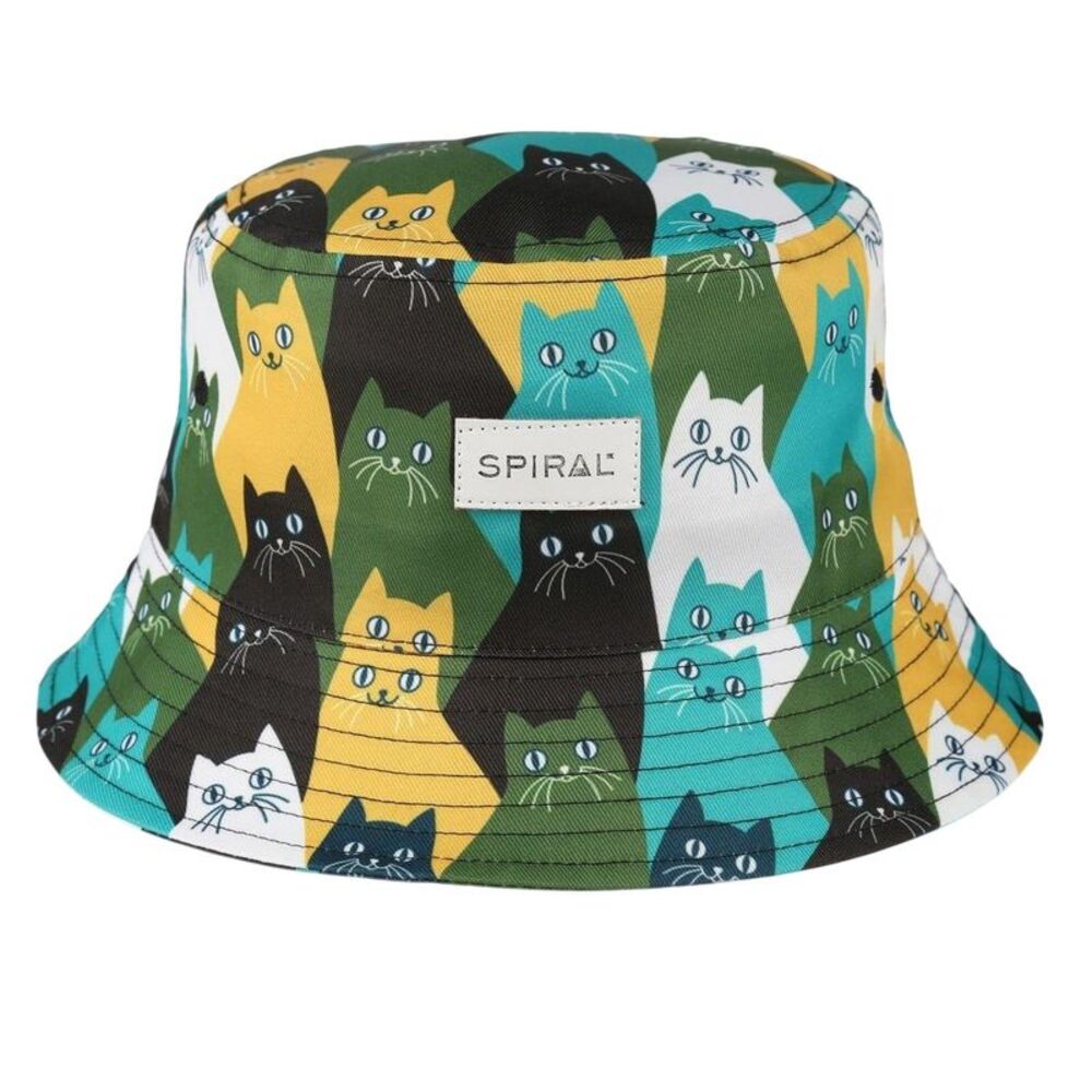 Spiral Unisex Adult Cats Bucket Hat / Multicolored/Multicolored